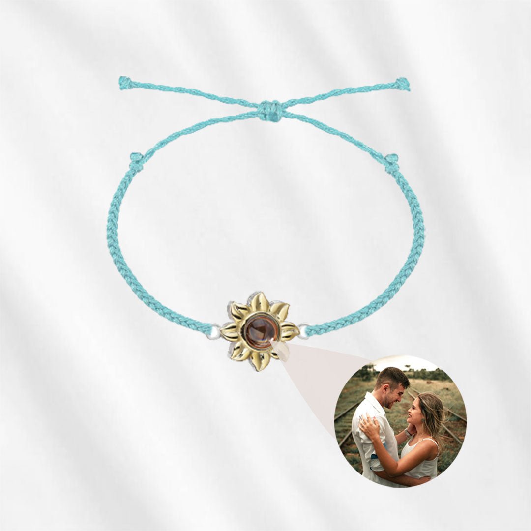 Photo Projection Bracelet Sunflower Braided Rope - Customodish