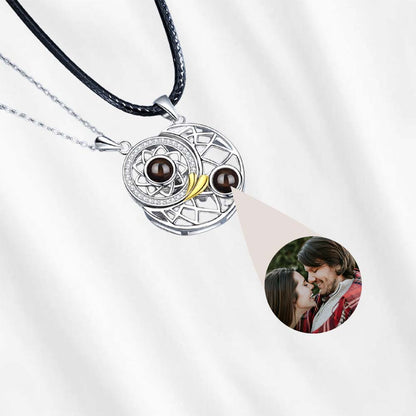 Sun Moon Projection Necklace Magnetic for Him & Her