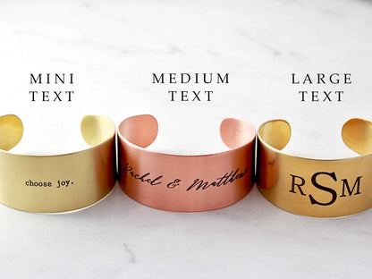 Thick Engraved Bracelet | 1 1/8" Cuff