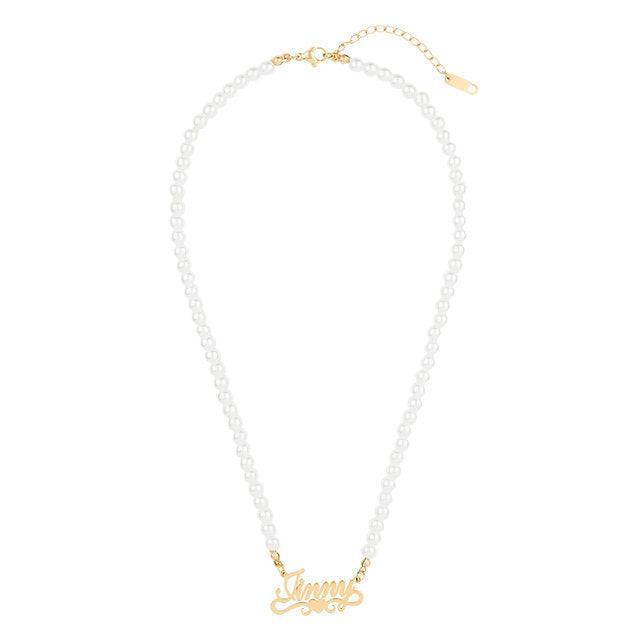 The Pearl Heart Script Name  Necklace