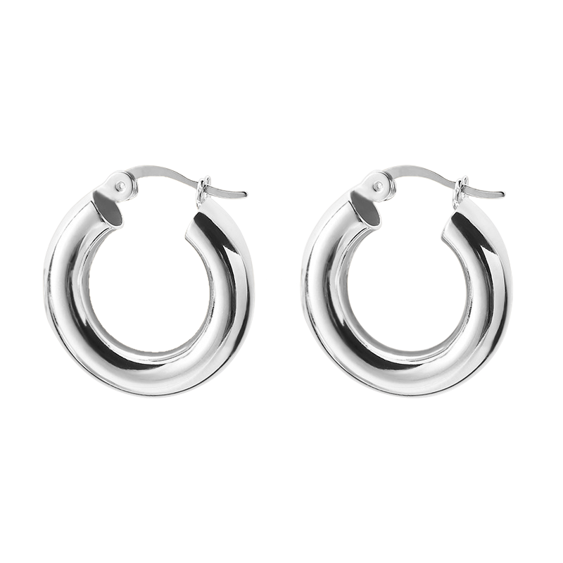 Thick Hollow Hoop Earrings