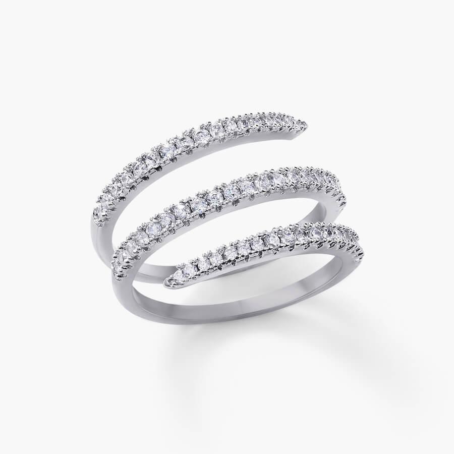 Triple Cubic Zirconia Band Ring | Sterling Silver