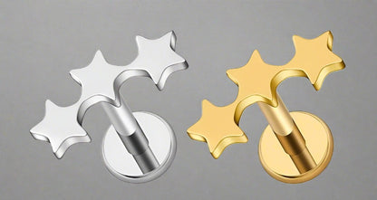 Triple Star Sleeper Earring