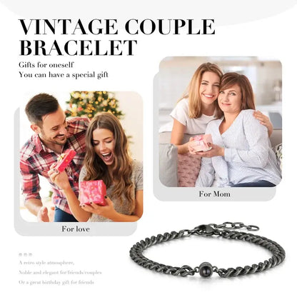 Vintage Style Photo Projection Bracelet with Picture Inside | Personalized Photo Bracelet