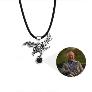 Custom Eagle Necklace with Hidden Photo